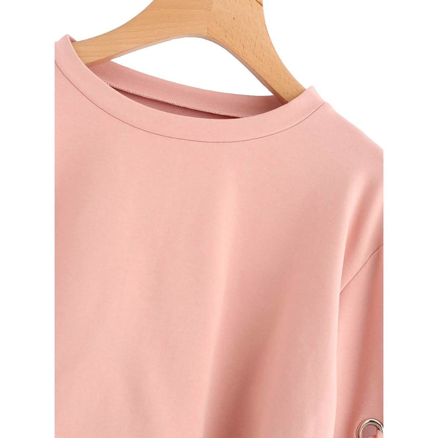 Damen Lässiger Langarm-Pullover mit Schnürung und kurzem Schnitt