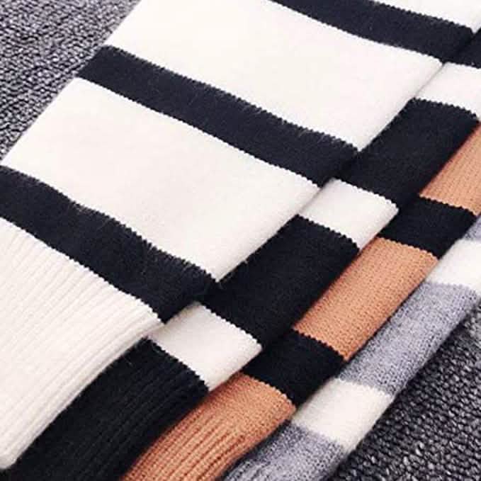 Damen Langarm Rundhals Strickpullover im Patchwork-Stil