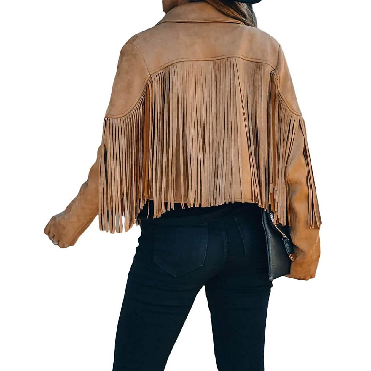 Schicke bauchfreie Damenjacke mit Fransen