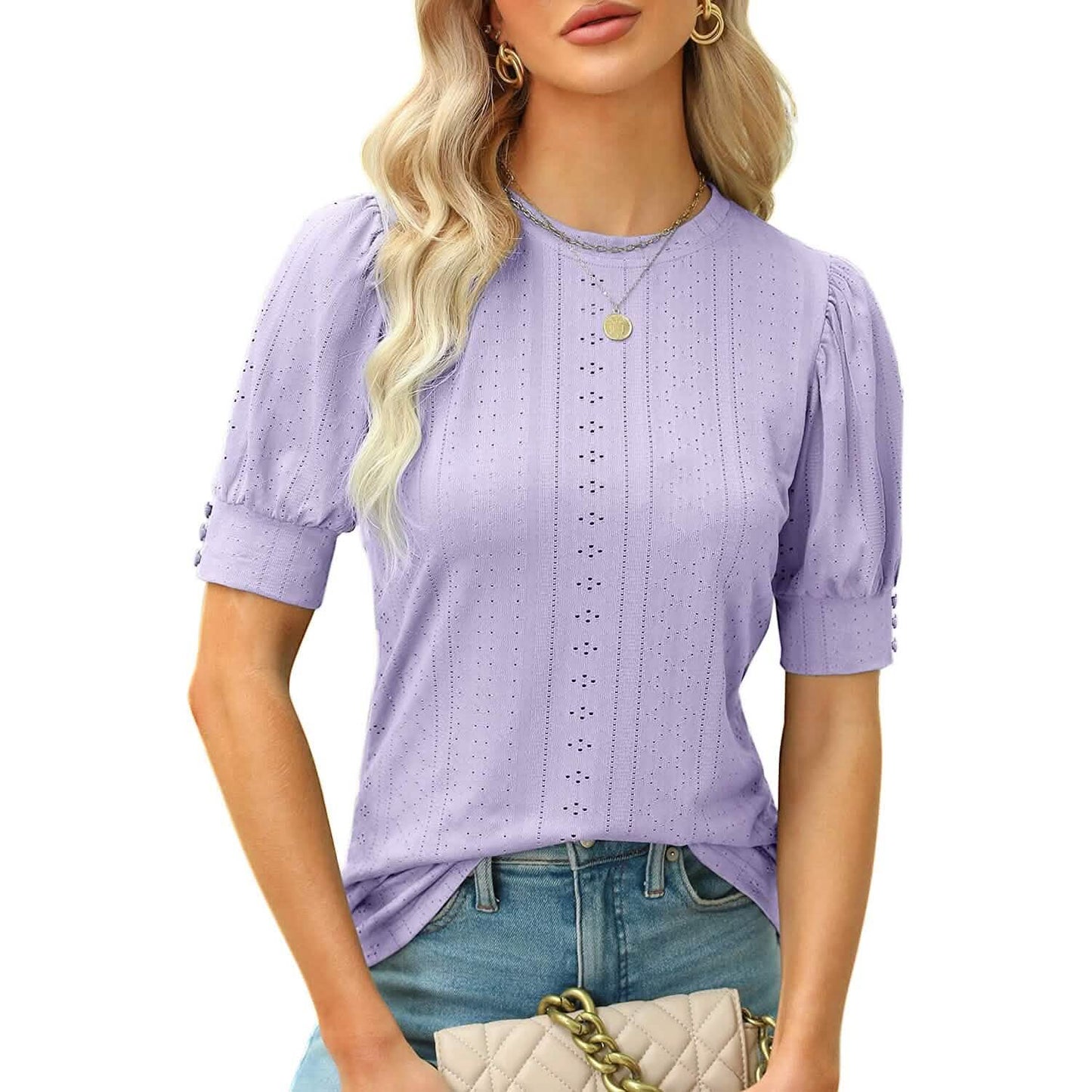 Damen Bluse Elegante Puffärmel