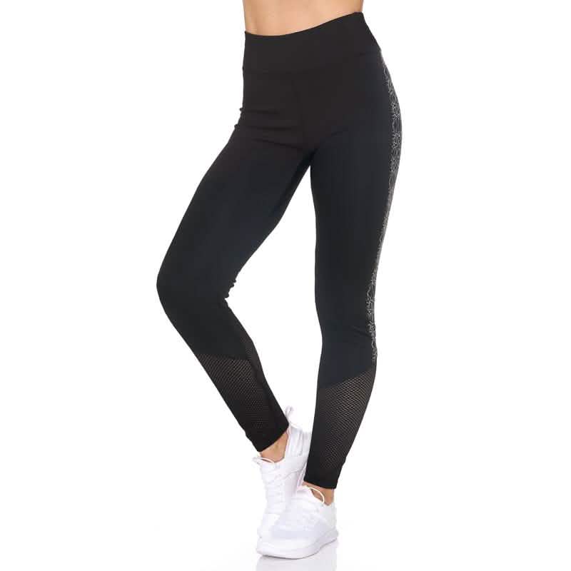 Damen High Waist Leggings in voller Länge mit abstraktem Druck
