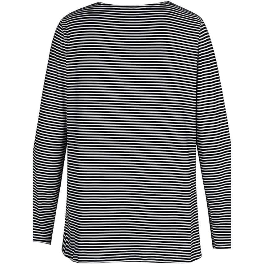 Damen Halloween Tunika T-Shirt gestreifte Katze 3D Cartoon Langarm Print Rundhals