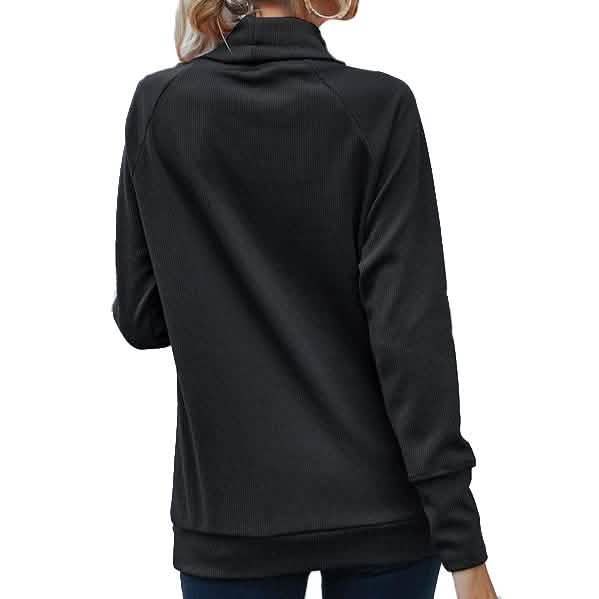 Damen Hoodie mit Stehkragen, langen Ärmeln, Spitze und lockerem Schnitt