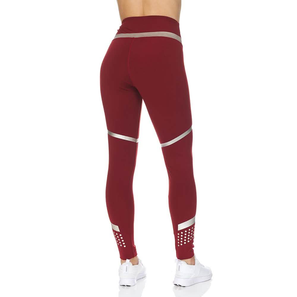 Damen Leggings mit hohem Bund, voller Länge und Gummidruck-Detail
