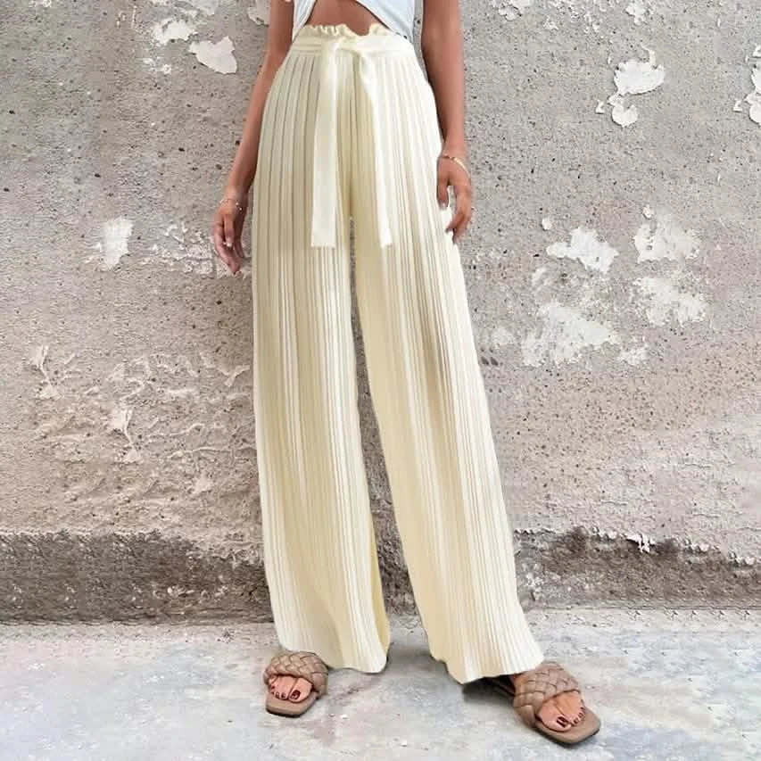 Damen-High-Waist-Hose mit geradem Bein und Trägern