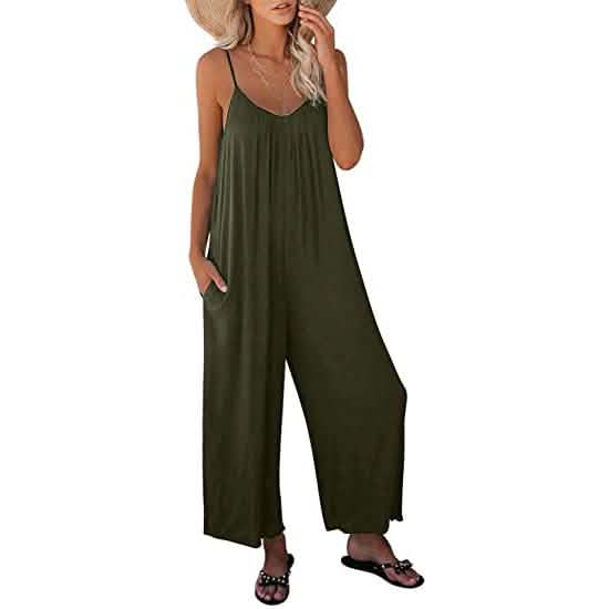Damen ärmellose weite Jumpsuits