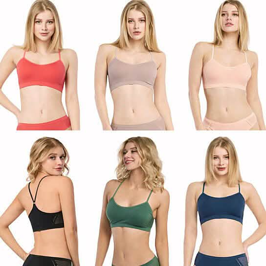 Nahtloser Racerback-Sport-BH für Damen mit Mesh-Einsatz
