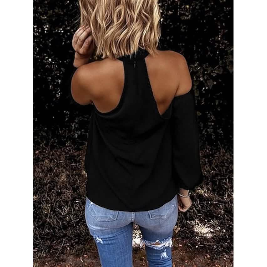 Einfarbiges Neckholder-Top für Damen
