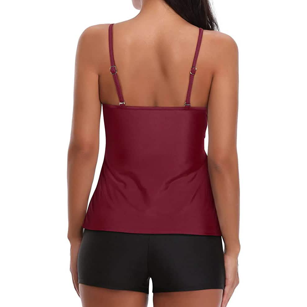 Damen Tankini Zweiteiliger Figurformender Badeanzug