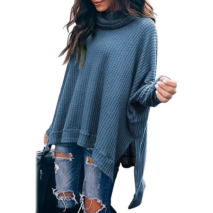 Damen Rollkragenpullover mit weiten Ärmeln