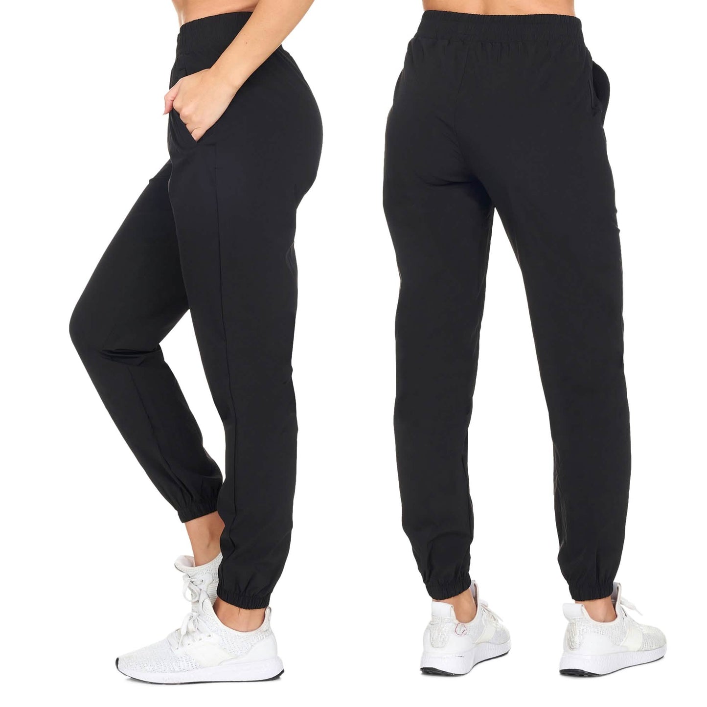 Damen extra weiche, lange gewebte Jogginghose mit Taschen