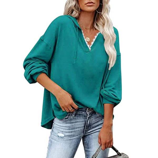 Damen V-Ausschnitt Pullover Hoodie