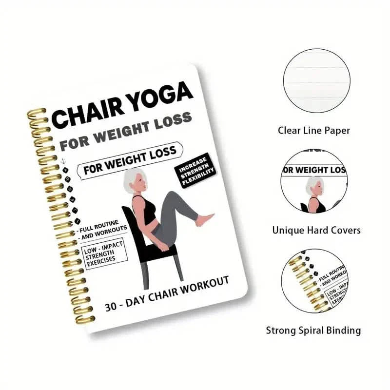 30-Tage-Stuhl-Yoga-Notizbuch | Tägliche 15-Minuten-Workouts & Anleitung