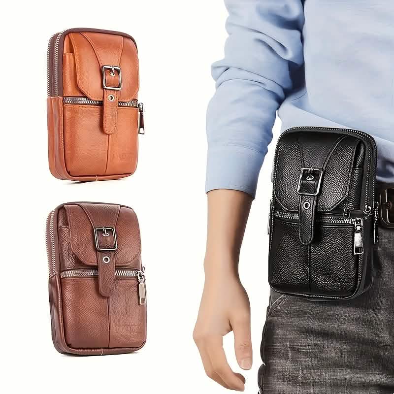 Herren-Gürteltasche aus echtem Leder