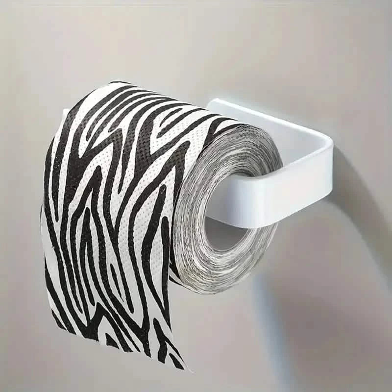 2er-Pack: Bohrerloser, selbstklebender Toilettenpapierhalter – Schwarz & Weiß