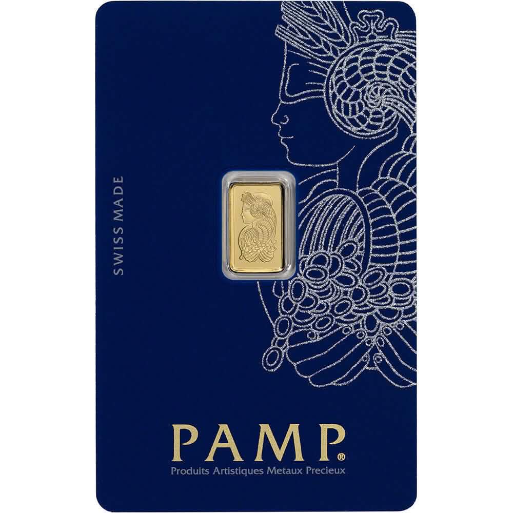 1 Gramm Goldbarren PAMP Suisse Fortuna 999.9 Fein in versiegelter Assay-Verpackung