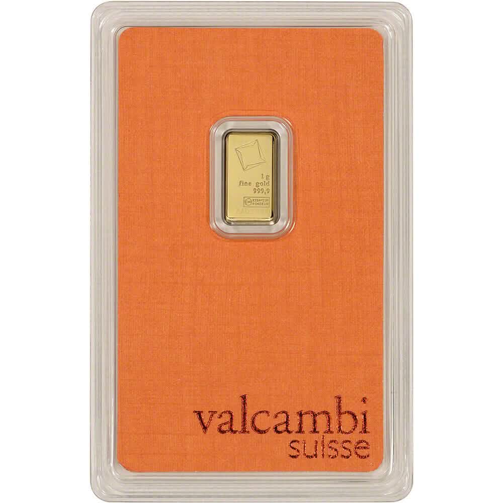 1 Gramm Goldbarren - Valcambi Suisse - 999.9 Fein in versiegelter Assay-Verpackung