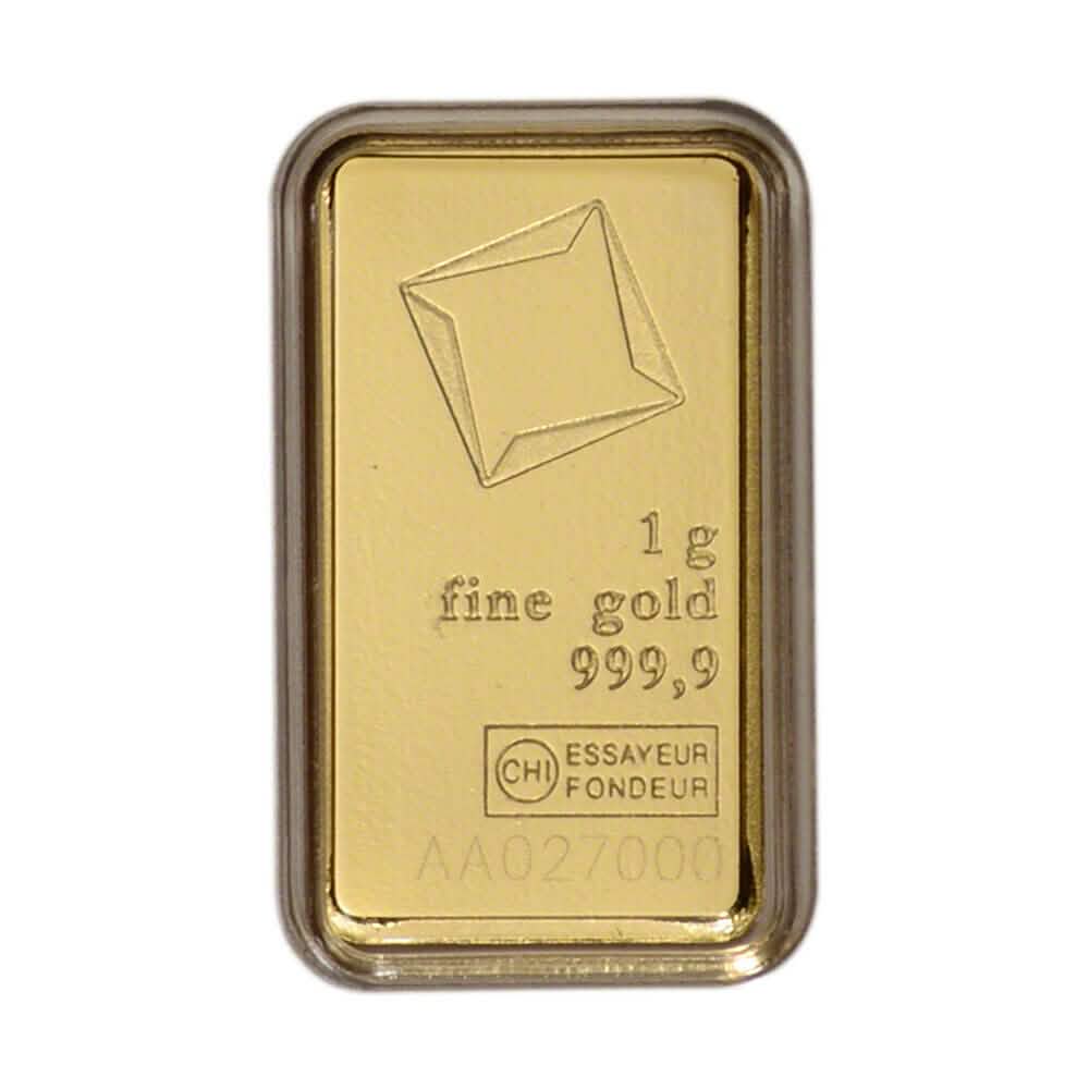 1 Gramm Goldbarren - Valcambi Suisse - 999.9 Fein in versiegelter Assay-Verpackung