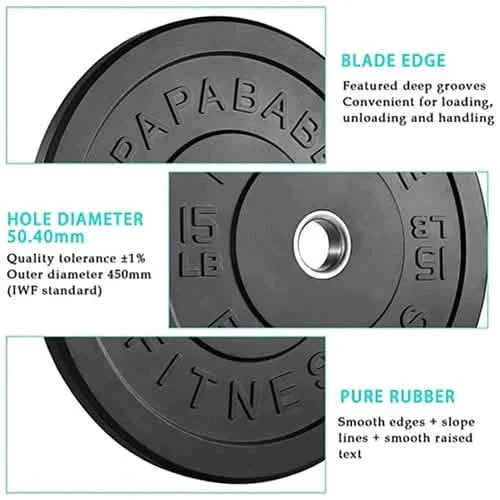 1 Paar: Bumper Plates 2 Zoll Olympic Hantelscheibe
