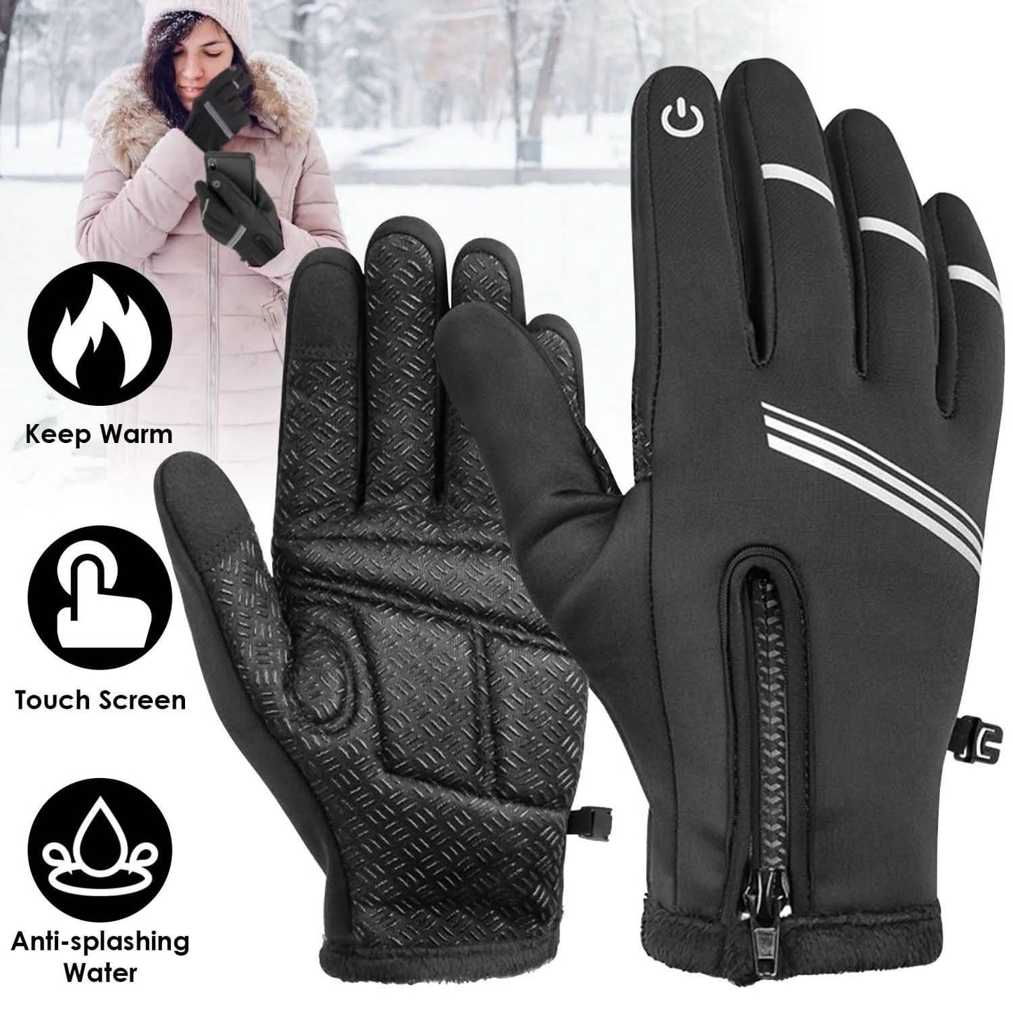 1-Paar: Winter-Touchscreen-Thermische Handschuhe