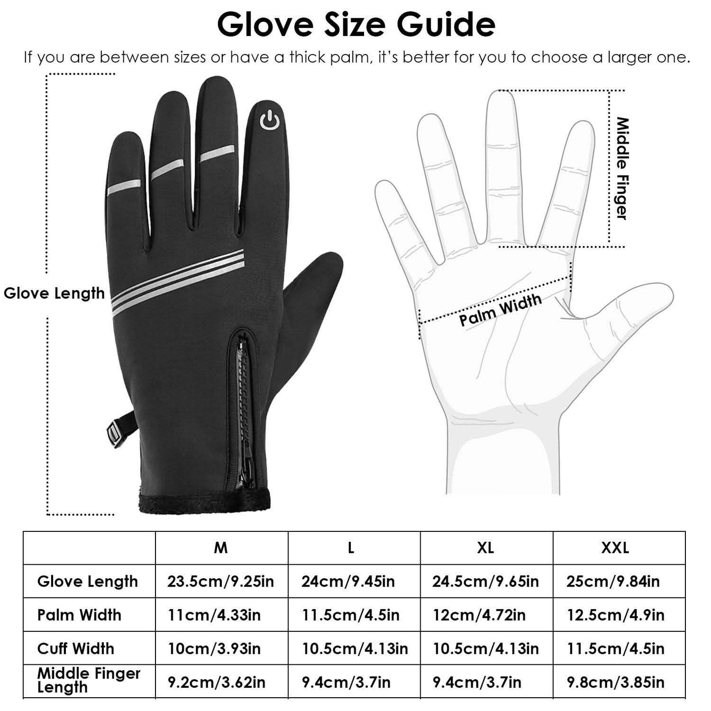 1-Paar: Winter-Touchscreen-Thermische Handschuhe