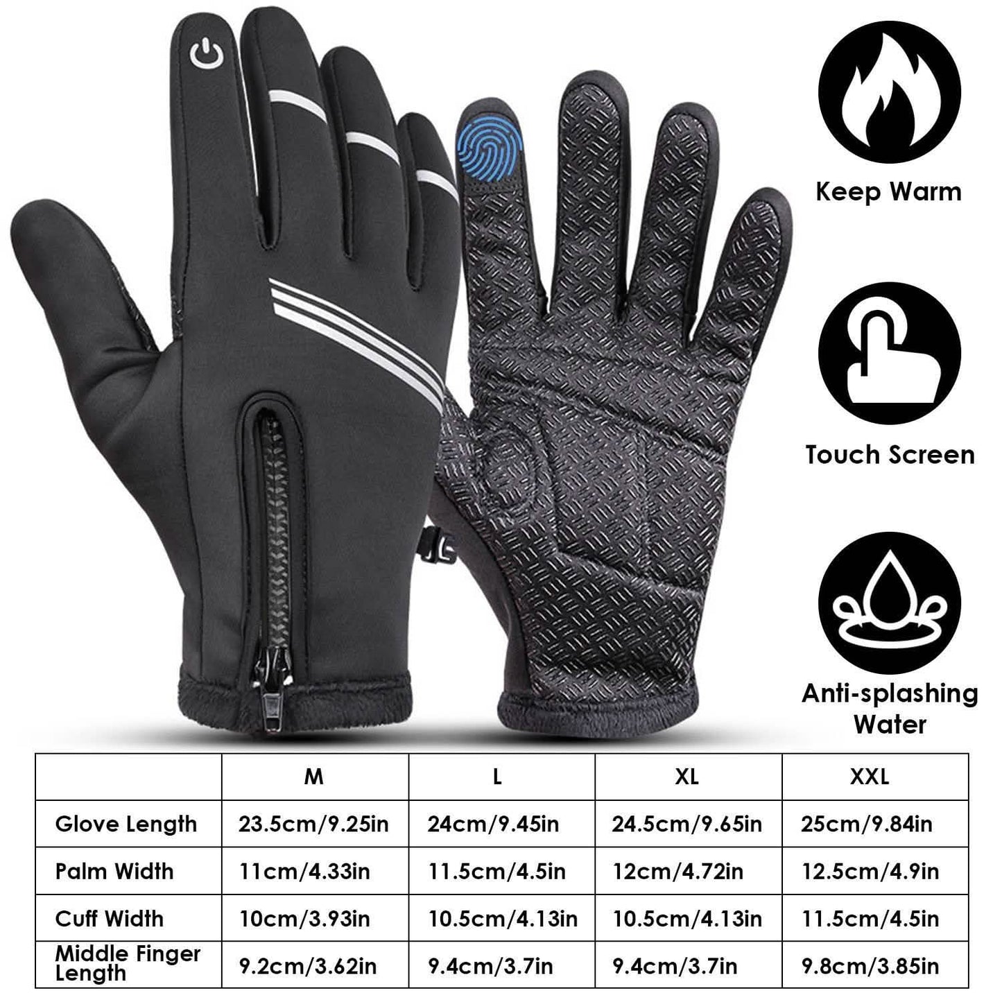 1-Paar: Winter-Touchscreen-Thermische Handschuhe