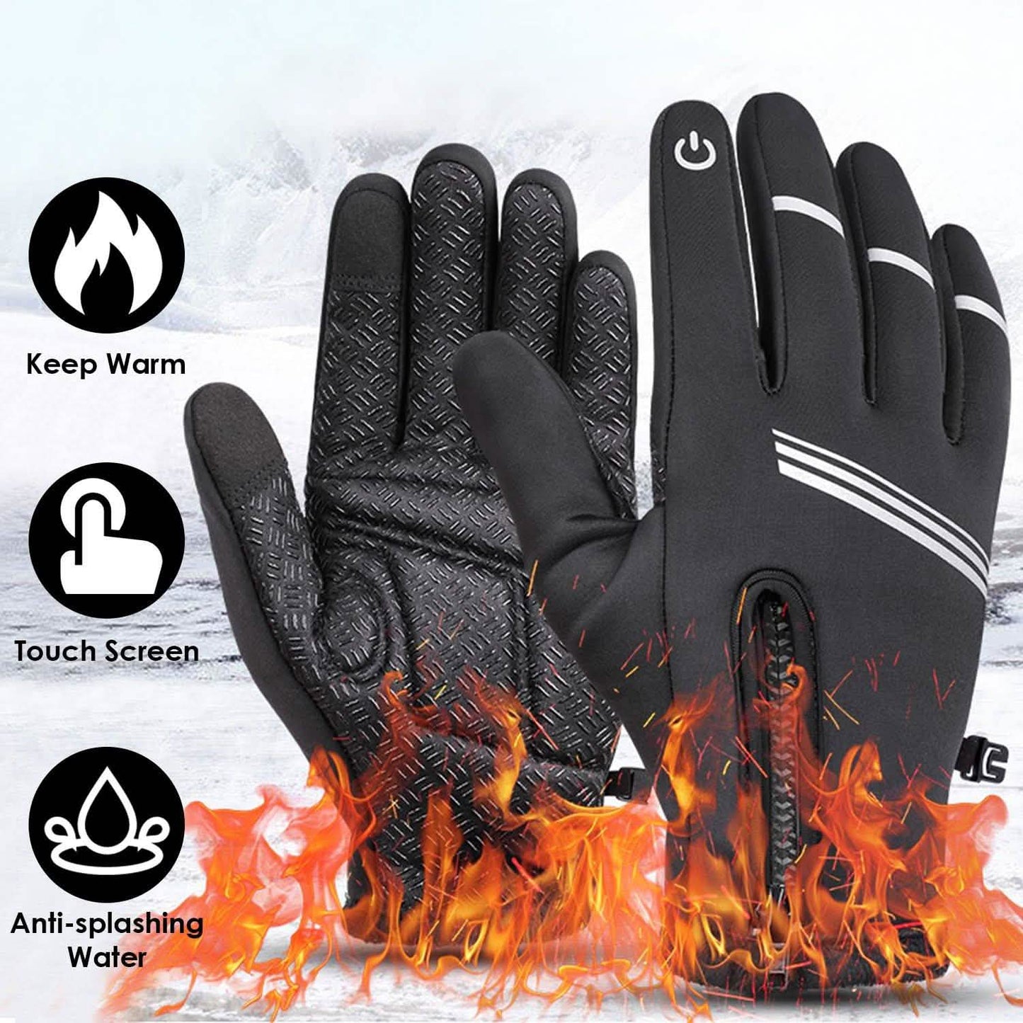 1-Paar: Winter-Touchscreen-Thermische Handschuhe