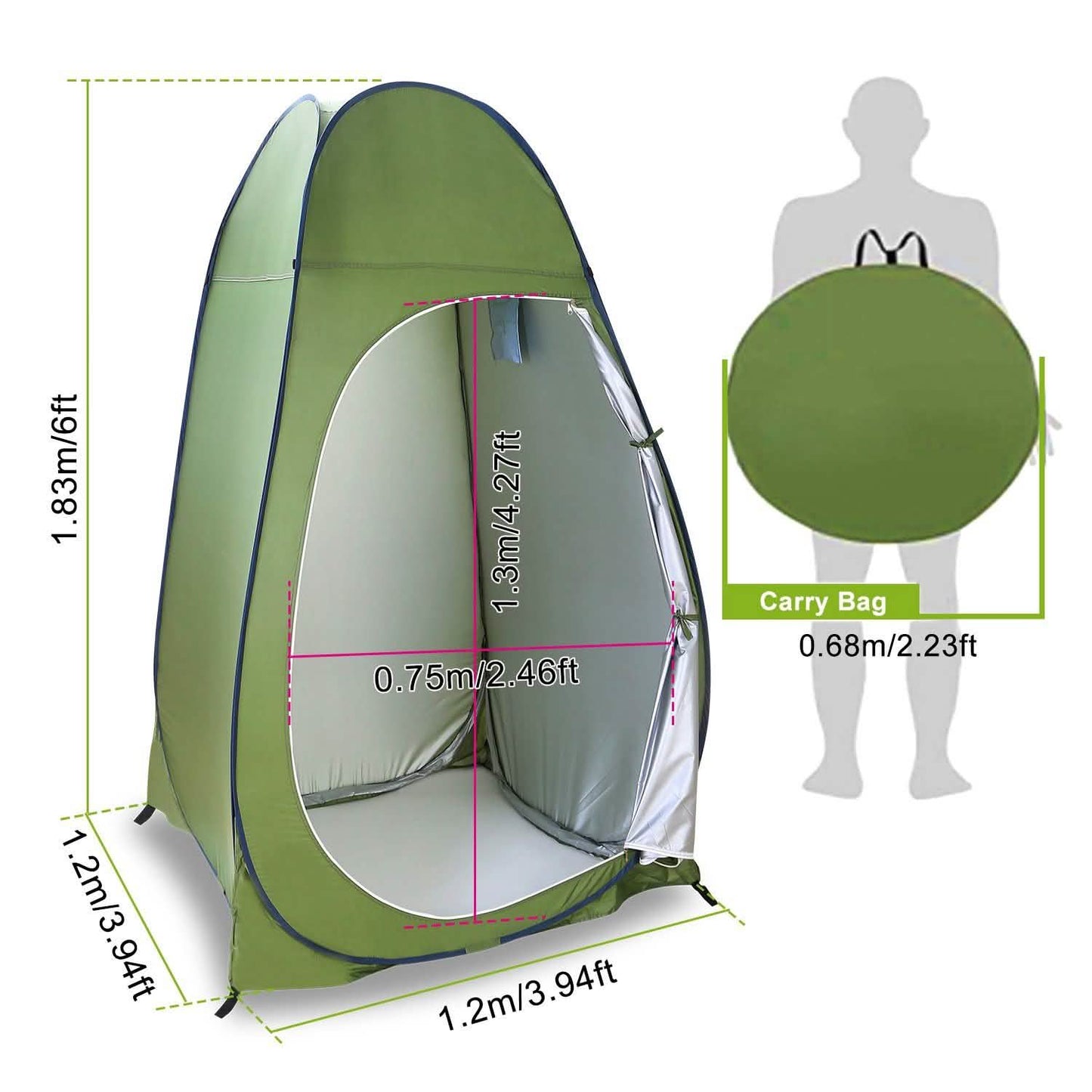 Pop-Up Toilettenzelt für draußen