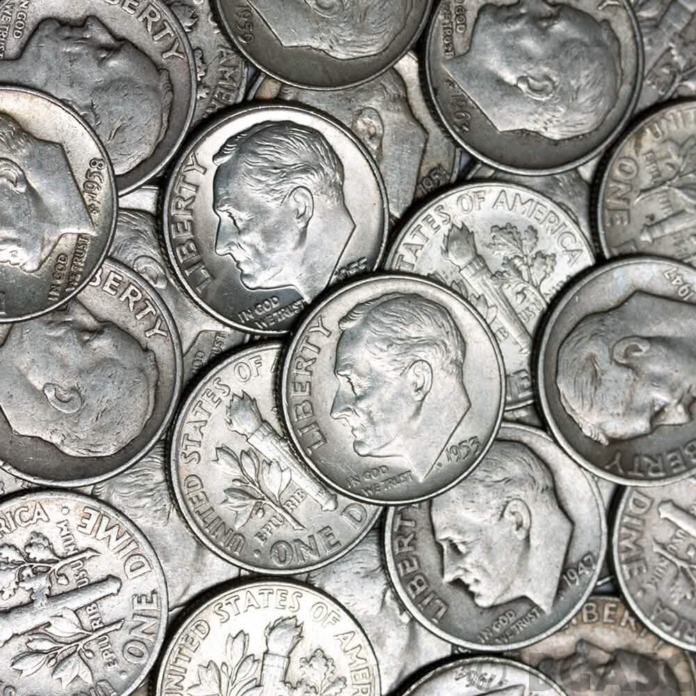 1 Troy Pfund Mischung 90% Schrottsilbermünzen US Mint Vor 65 Los 2