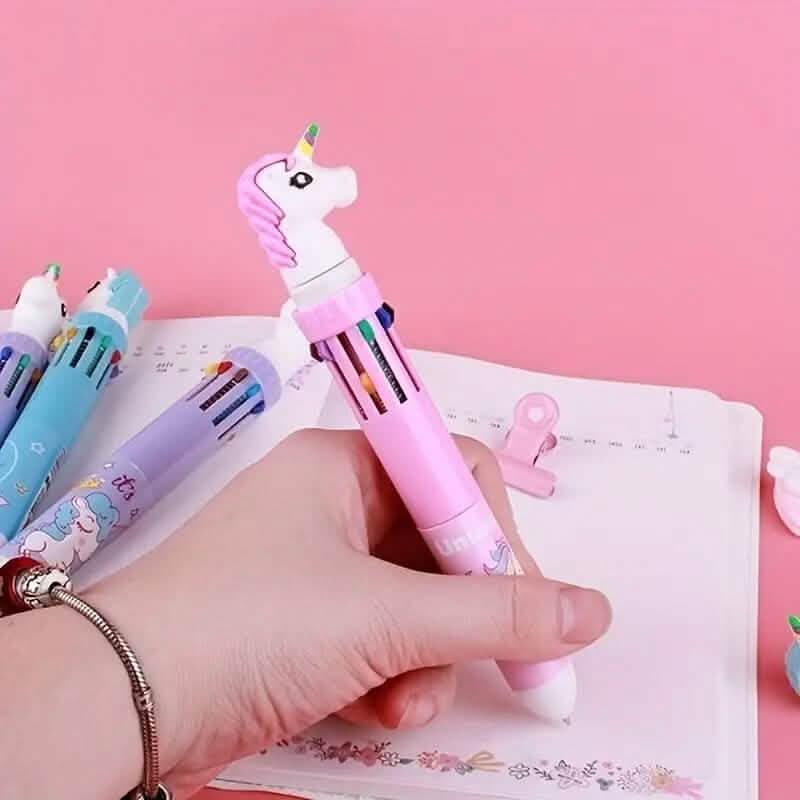 10-Farben-Kugelschreiber Kawaii Schreibwaren Niedlicher Stift