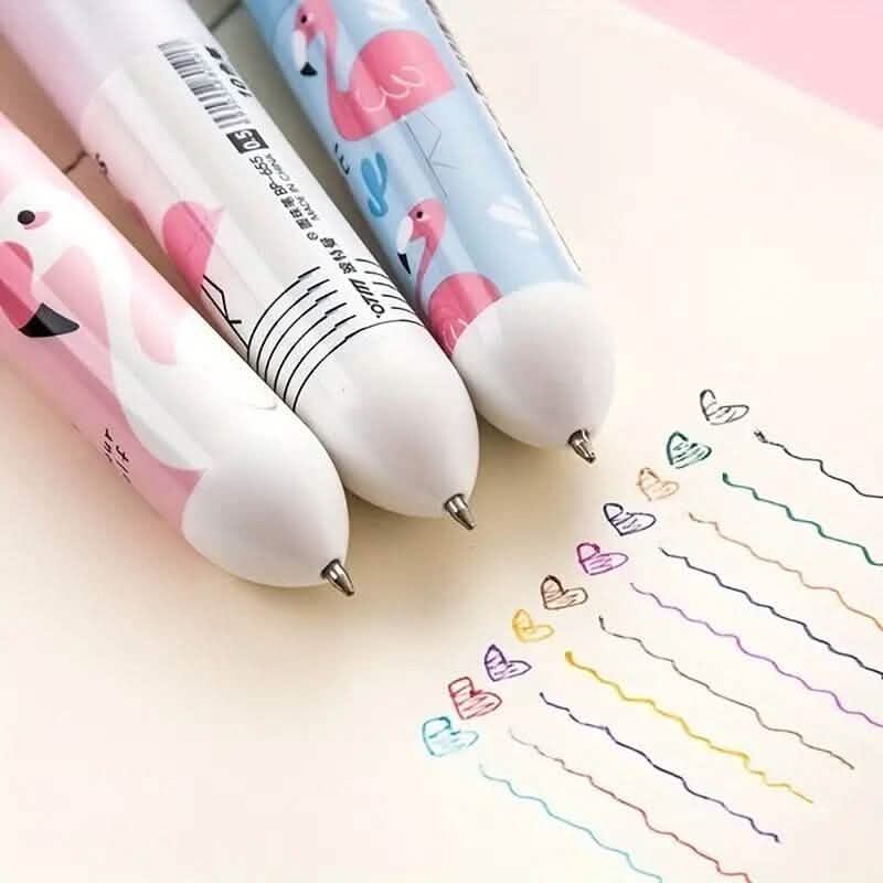10-Farben-Kugelschreiber Kawaii Schreibwaren Niedlicher Stift