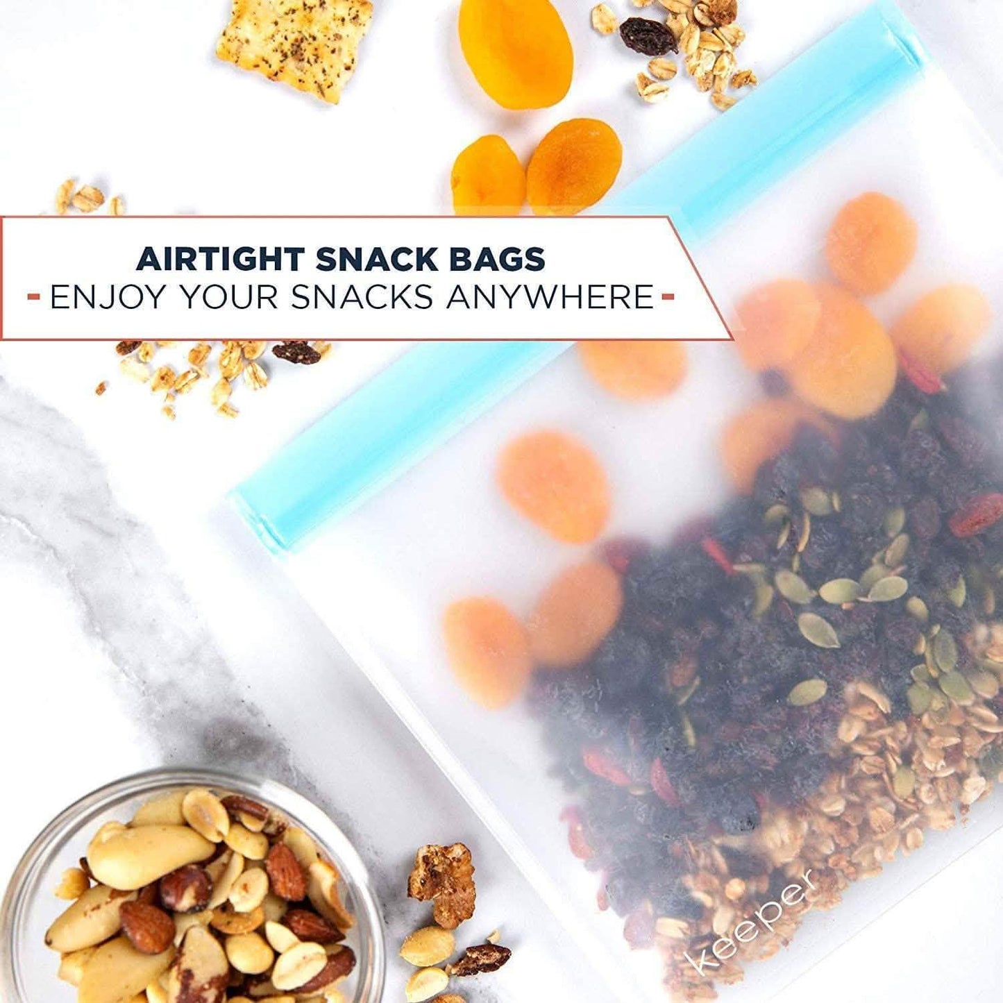 10er-Pack: Wiederverwendbare 32 oz Ziplock-Beutel von Keeper
