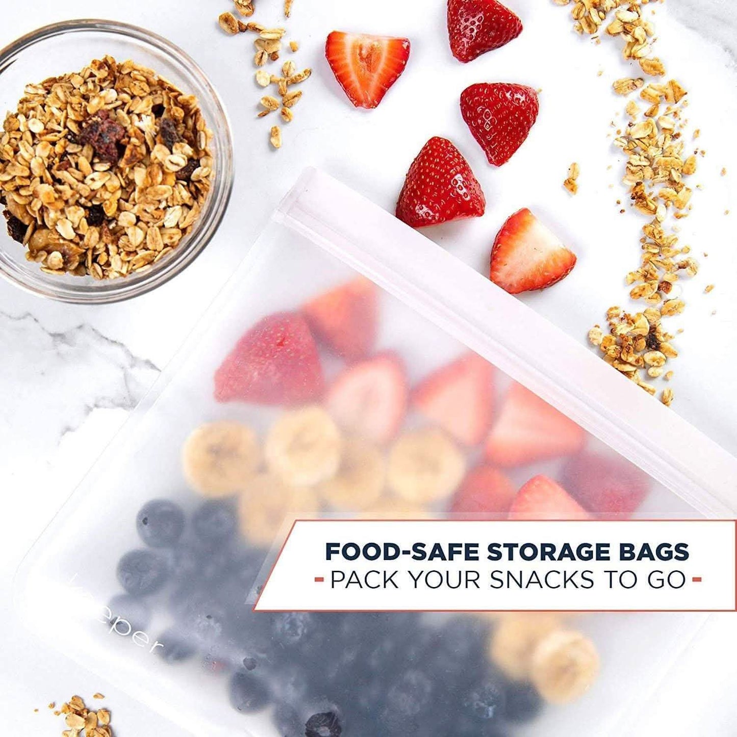 10er-Pack: Wiederverwendbare 32 oz Ziplock-Beutel von Keeper
