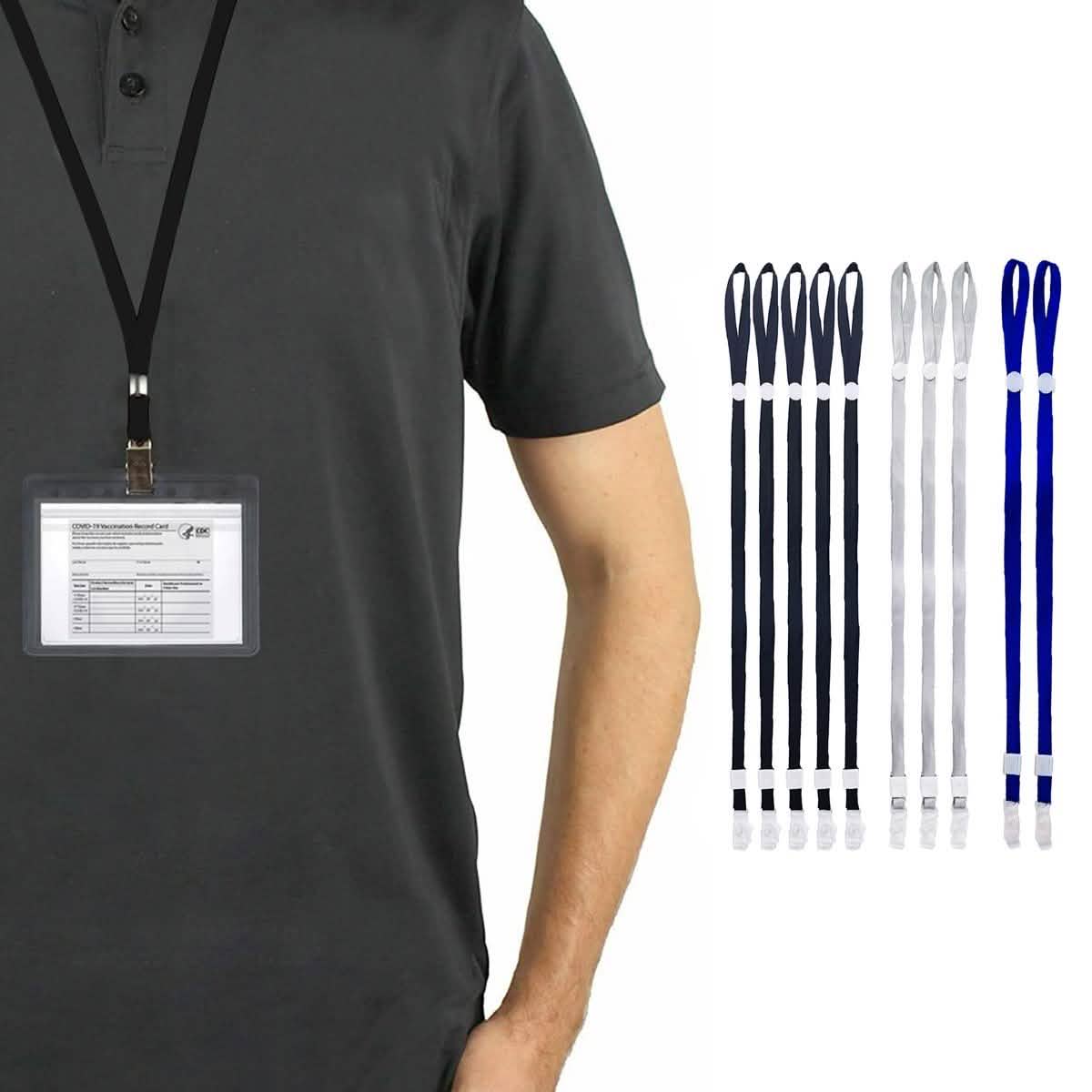 10er-Pack: Verstellbarer Gesichtsmasken-Ohrschoner, Ausweishalter, CDC-Kartenhalter-Lanyards
