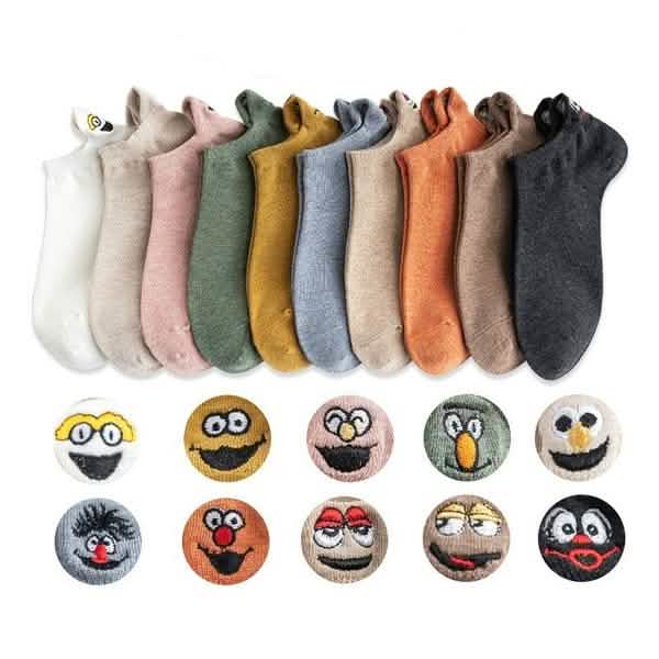10er-Pack: Bestickte Socken für Damen mit Ausdrücken