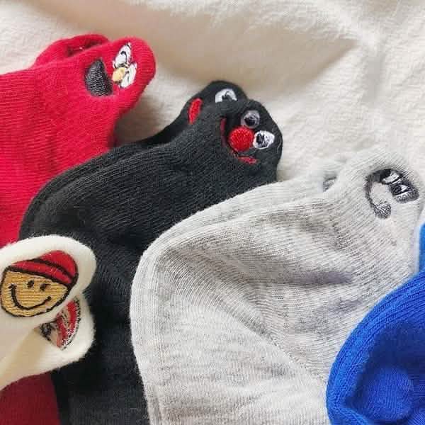 10er-Pack: Bestickte Socken für Damen mit Ausdrücken