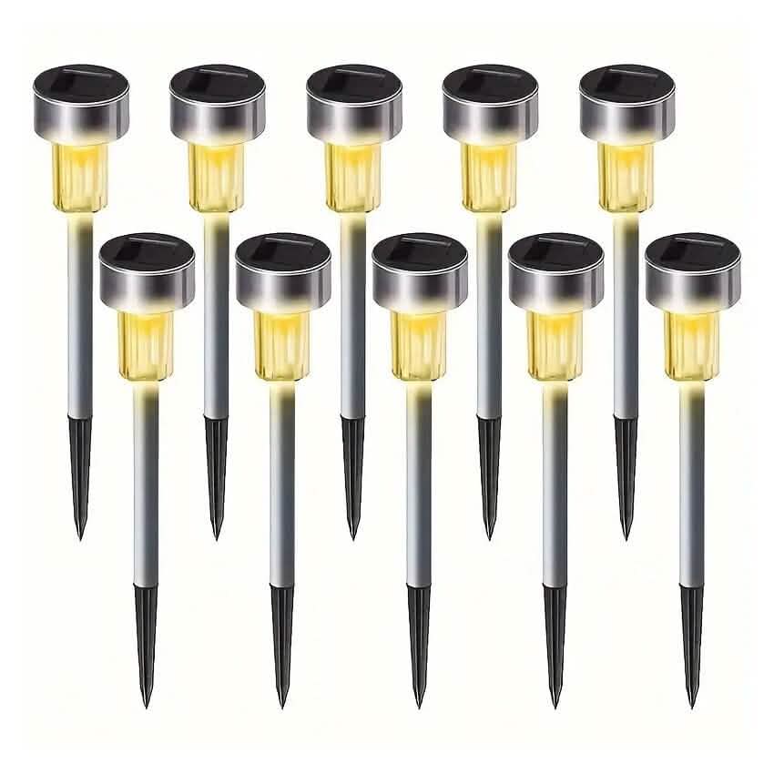 10er-Pack: Solar-Gartenleuchte für den Außenbereich