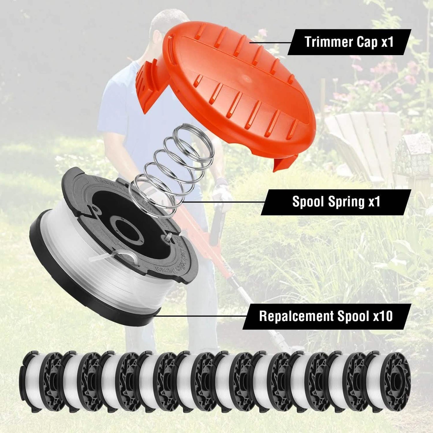 10er-Pack: Ersatzspule AGPtEK Fadentrimmer
