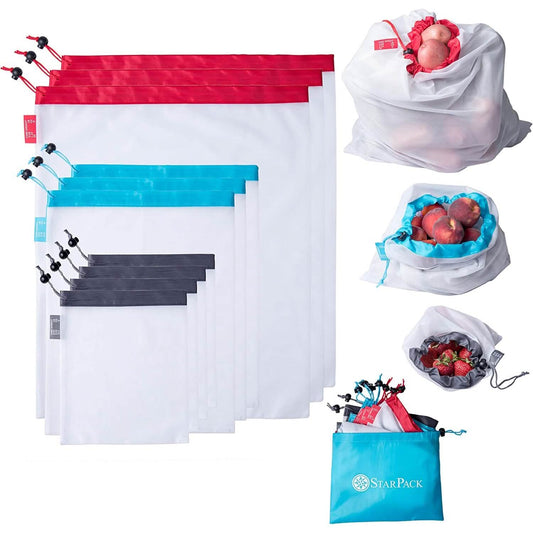 10er-Pack: StarPack Wiederverwendbare Obst- und Gemüsebeutel