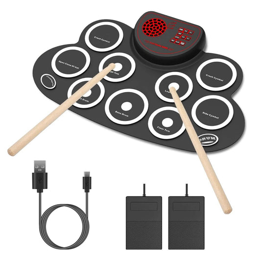 10-Pad E-Drumset zusammenklappbar