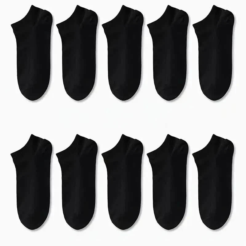 10 Paar: Herren Socken, einfarbig, Sport, niedrig geschnitten, atmungsaktiv, schweißabsorbierend, bequem, weich, lässig, einfacher Stil