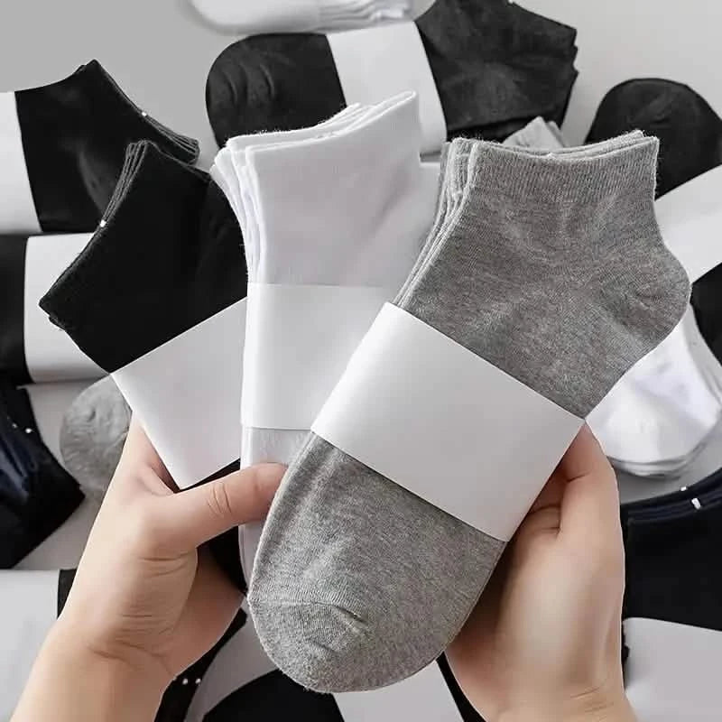 10 Paar: Herren Socken, einfarbig, Sport, niedrig geschnitten, atmungsaktiv, schweißabsorbierend, bequem, weich, lässig, einfacher Stil