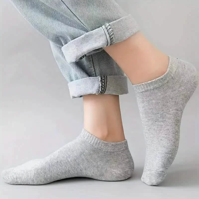10 Paar: Herren Socken, einfarbig, Sport, niedrig geschnitten, atmungsaktiv, schweißabsorbierend, bequem, weich, lässig, einfacher Stil