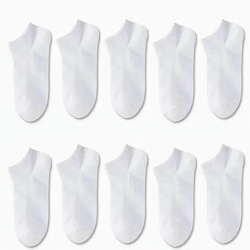 10 Paar: Herren Socken, einfarbig, Sport, niedrig geschnitten, atmungsaktiv, schweißabsorbierend, bequem, weich, lässig, einfacher Stil