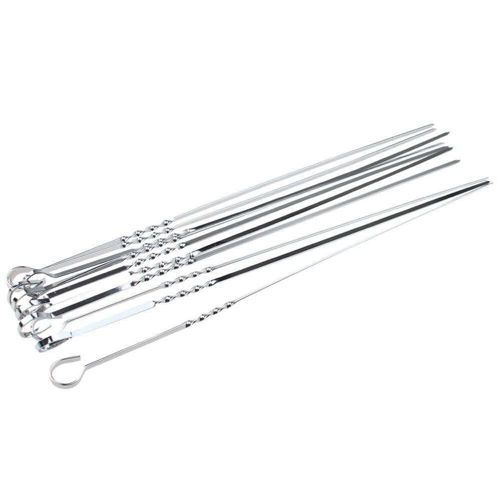10 Stück: 38 cm lange Edelstahl-Grillspieße