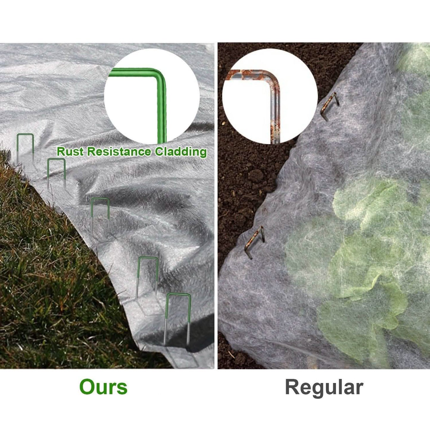 10er-Pack: 15,2 cm U-förmige Garten-Erdanker, rostbeständig