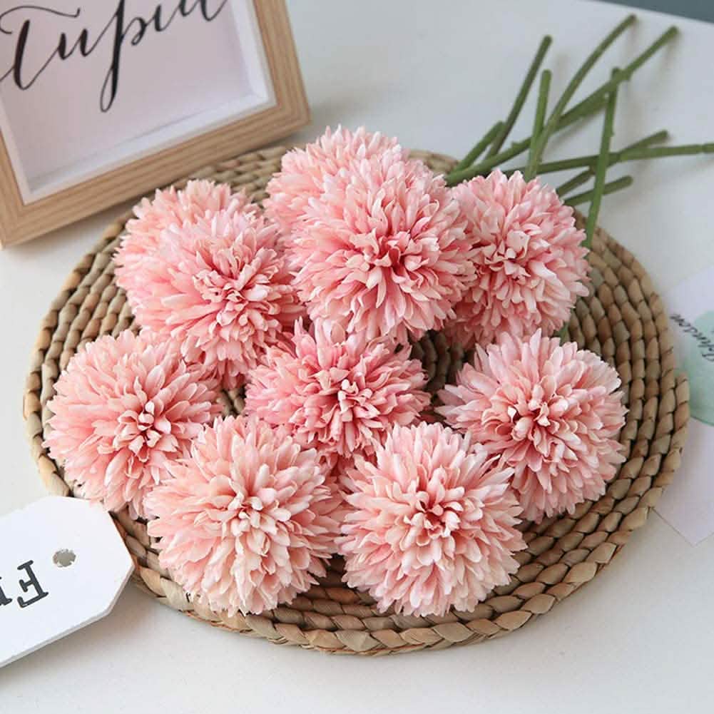 10-teilig: Künstliche Blumen Chrysanthemen-Ballblüten Blumenstrauß