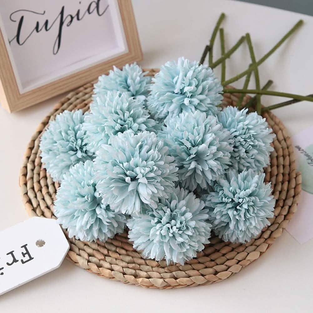 10-teilig: Künstliche Blumen Chrysanthemen-Ballblüten Blumenstrauß