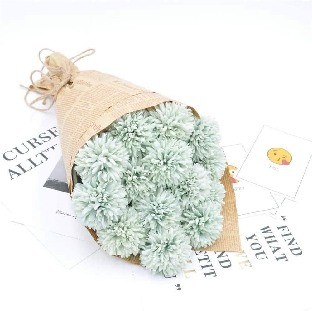 10-teilig: Künstliche Blumen Chrysanthemen-Ballblüten Blumenstrauß