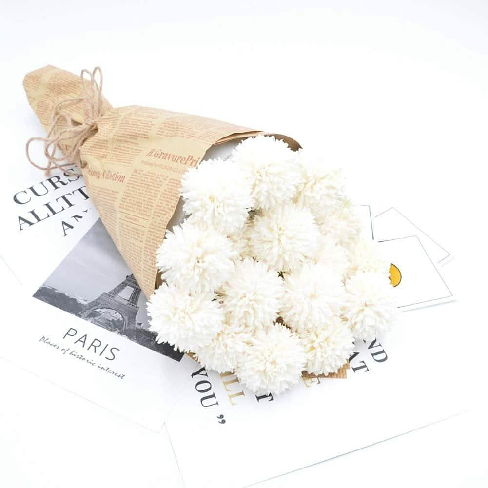 10-teilig: Künstliche Blumen Chrysanthemen-Ballblüten Blumenstrauß